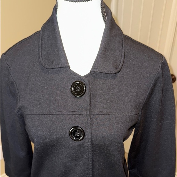 Reitmans Black Pea Coat with 3/4 Sleeves Feminine Classic Women's - Picture 1 of 9